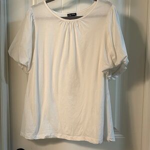 City Chic White Short Puff Sleeve Tee